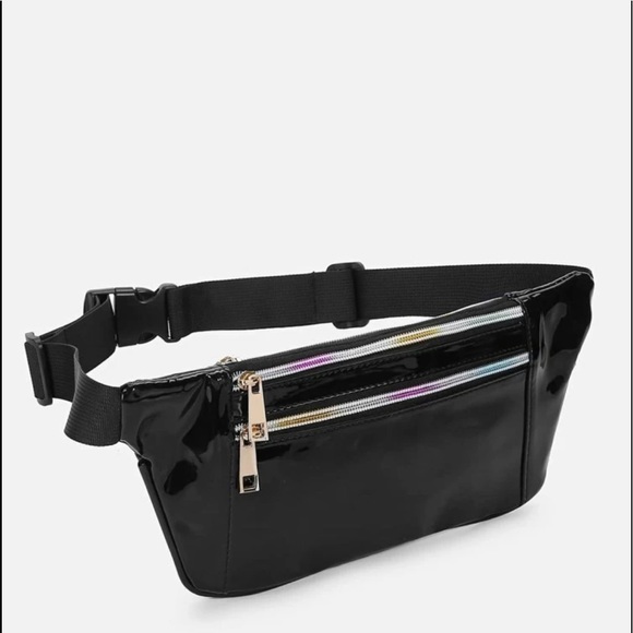 Handbags - Double zipper detail fanny pack black